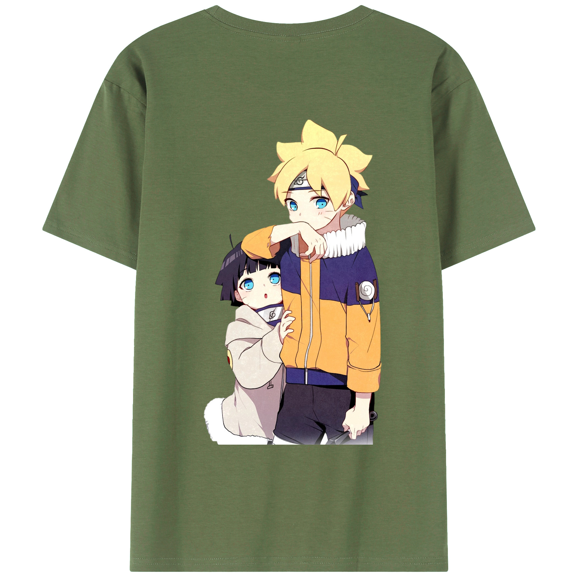 （画像用） NARUTO -ナルト- うずまき ボルト Uzumaki Boruto 綿100％ メンズ半袖Tシャツ（バックプリント） 通気性